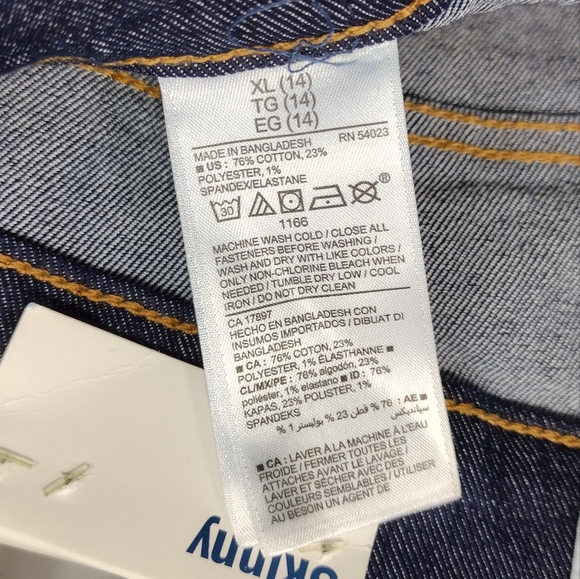 NWT Old Navy Skinny Pull On Jeans Girls 14 Blue Comfy Casual 90s Y2K - Picture 9 of 9